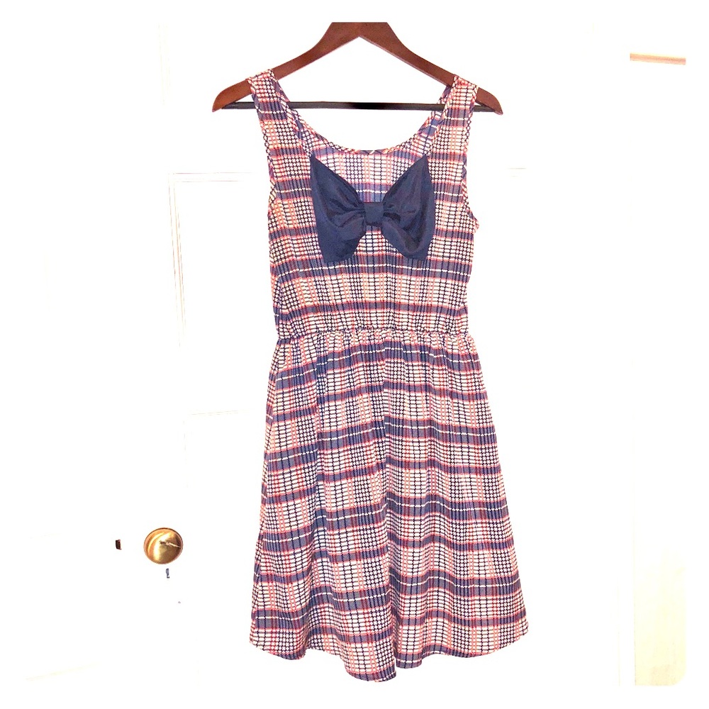 Plaid dress with lovely bow on back